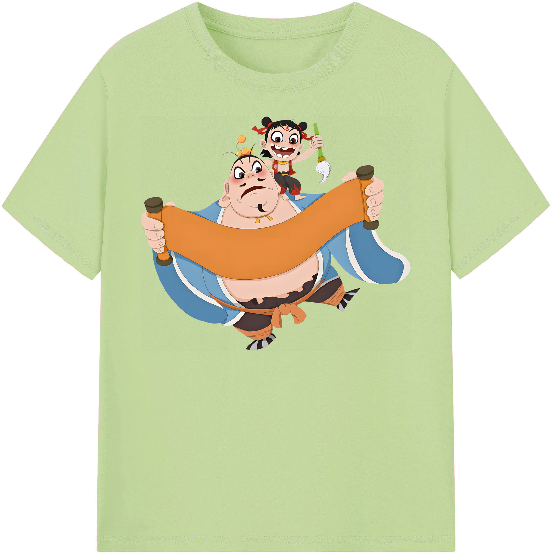 （画像用） Ne Zha 2 ナタ 魔童の大暴れ 綿100％半袖Tシャツ（フロントプリント）